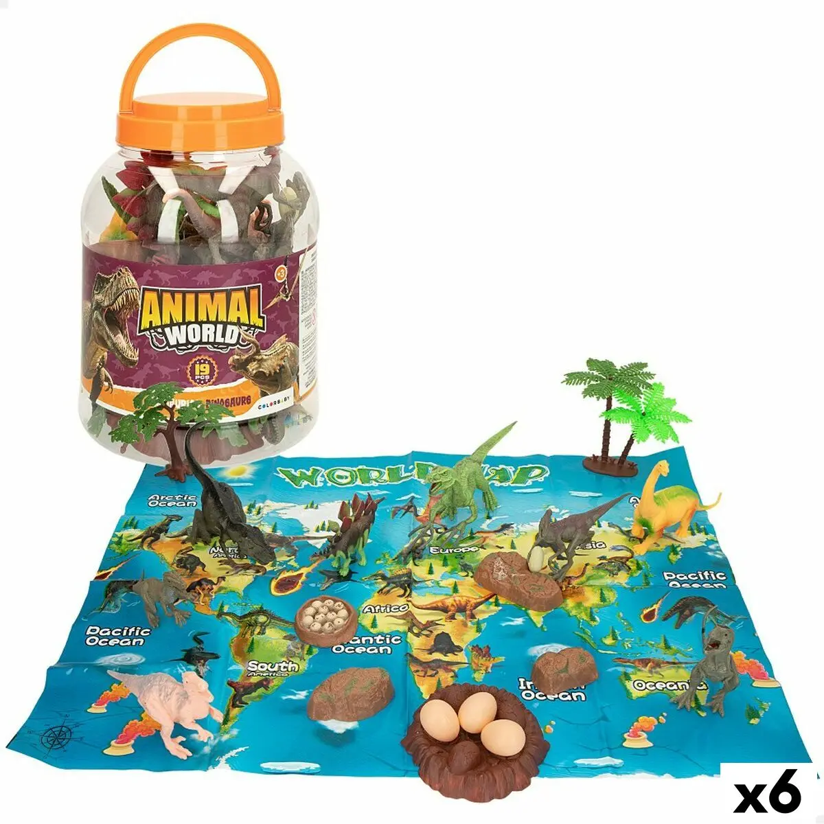 Playset Colorbaby 19 Pezzi 6 Unità 17 x 9 x 6 cm Dinosauri