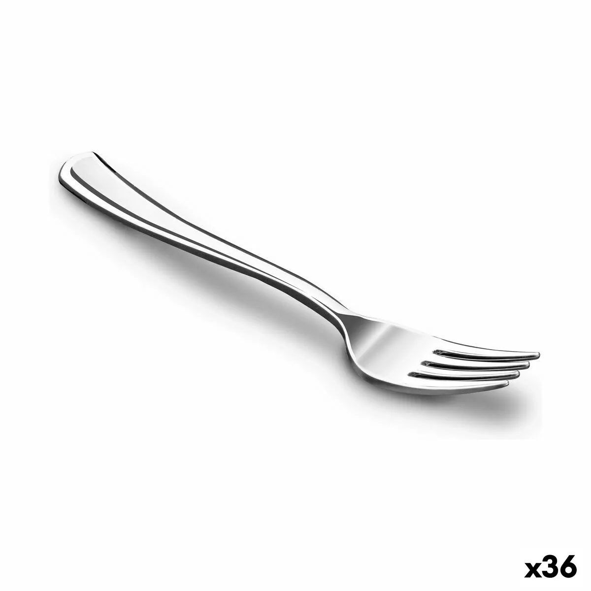 Set di forchette riutilizzabili Algon Argentato 10 Pezzi 18,5 cm (36 Unità)