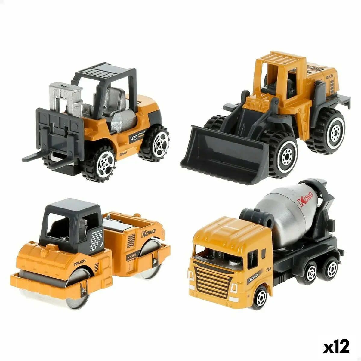 Set Mezzi da Cantiere Speed & Go 7,5 x 4 x 3 cm (12 Unità)