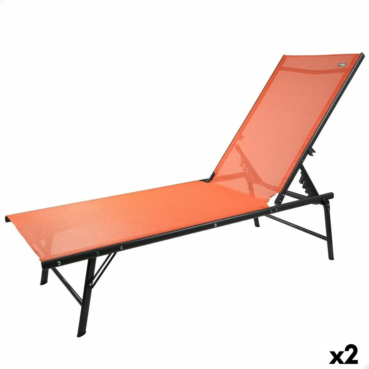 Lettino reclinabile Aktive Arancio 180 x 35 x 49 cm (2 Unità)