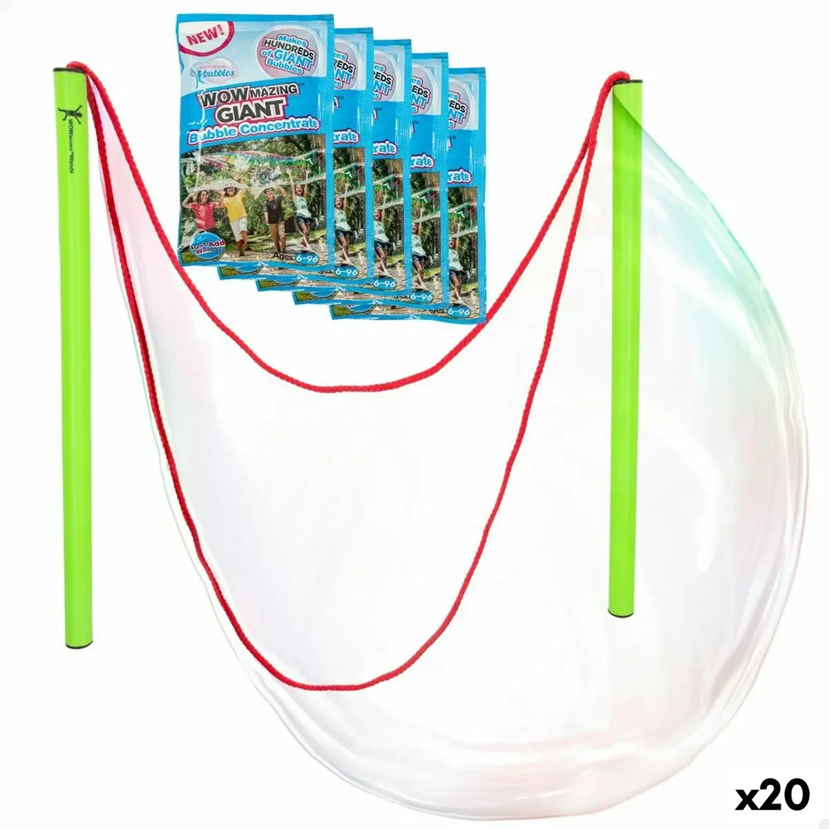 Gioco di Bolle di Sapone WOWmazing 41 cm (20 Unità)