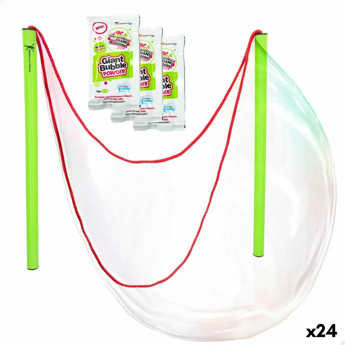 Gioco di Bolle di Sapone WOWmazing 41 cm (24 Unità)