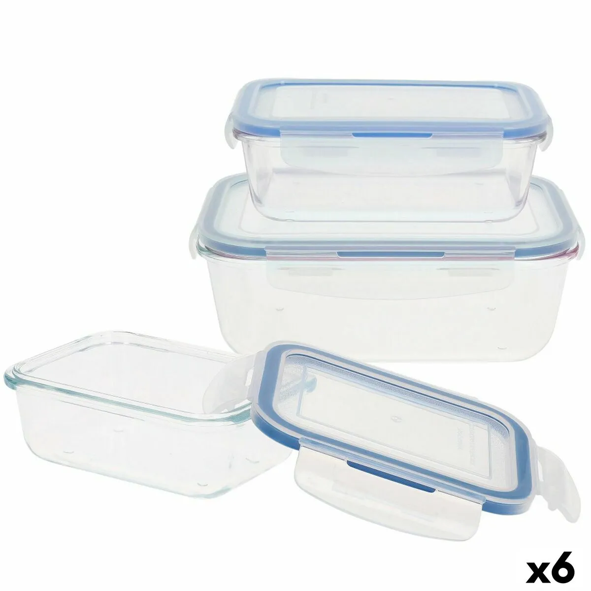 Set di Contenitori da Cucina Ermetici Impilabili Max Home 6 Unità 23 x 7,5 x 17,5 cm