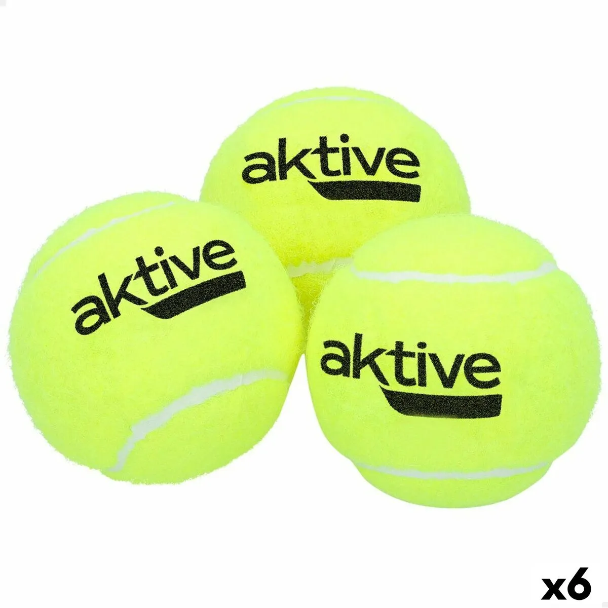 Palline da Padel Aktive 3 Pezzi Giallo 6 Unità