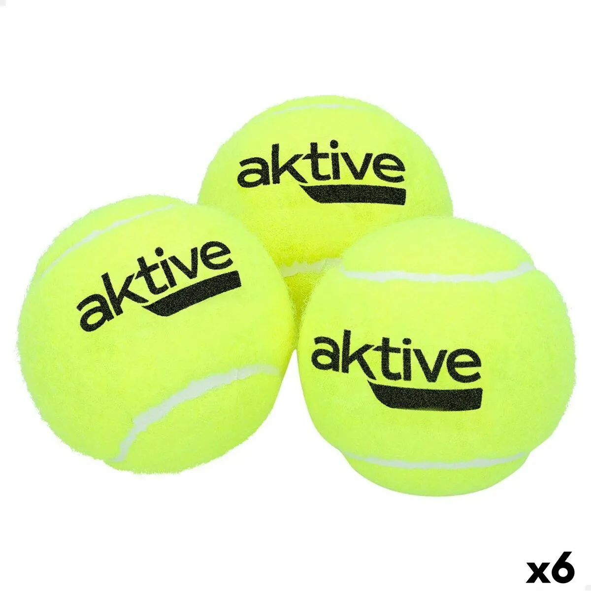 Palline da Tennis Aktive Pro 3 Pezzi Giallo 6 Unità