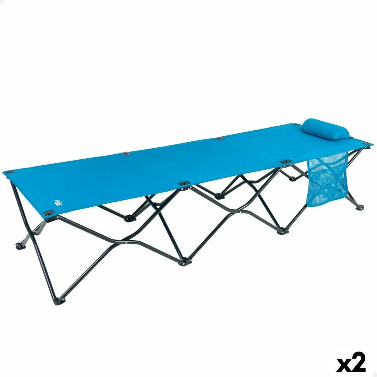 Letto pieghevole Aktive Azzurro Campeggio 178 x 62 x 38 cm 178 x 38 x 62 cm (2 Unità)