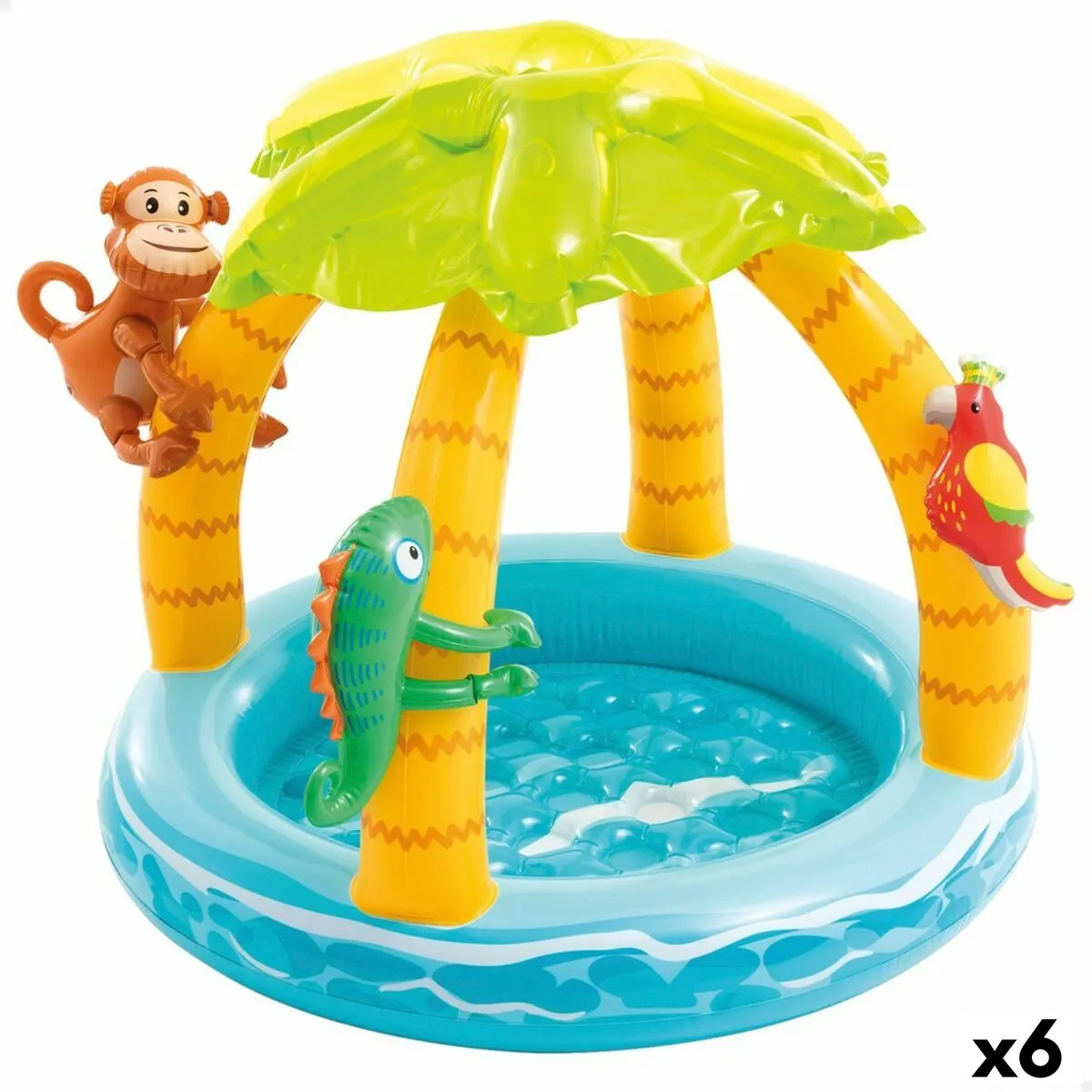 Piscina Gonfiabile per Bambini Intex Isola animali 45 L 102 x 89 x 102 cm (6 Unità)