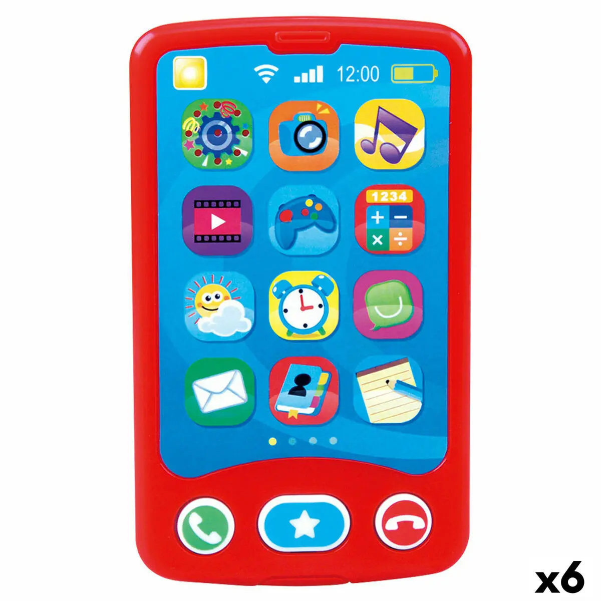 Telefono Giocattolo PlayGo Rosso 6,8 x 11,5 x 1,5 cm (6 Unità)