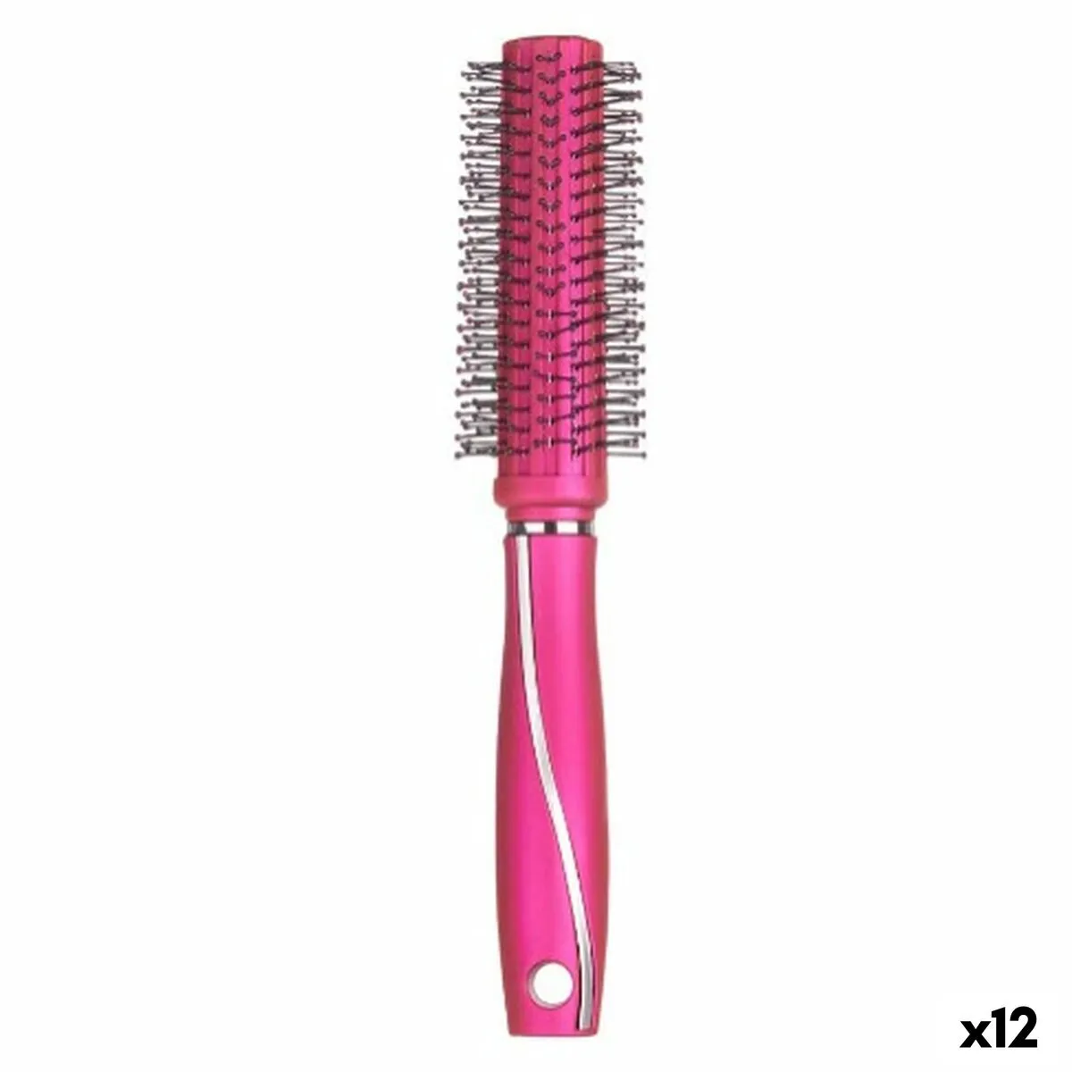 Spazzola Rotonda Fucsia Silicone Plastica (12 Unità)