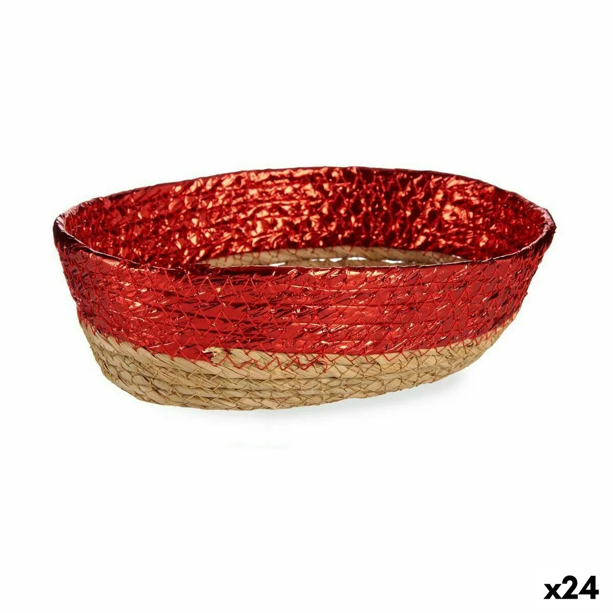 Cesta Decorativa Rosso Naturale 24 x 8 x 19 cm (24 Unità)