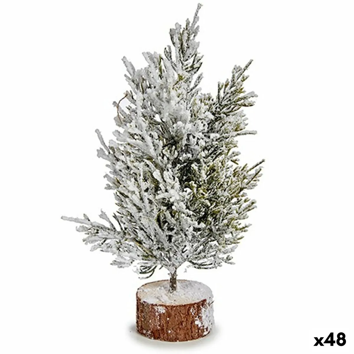 Albero di Natale 120 cm Bianco Marrone Verde Legno Plastica (48 Unità)