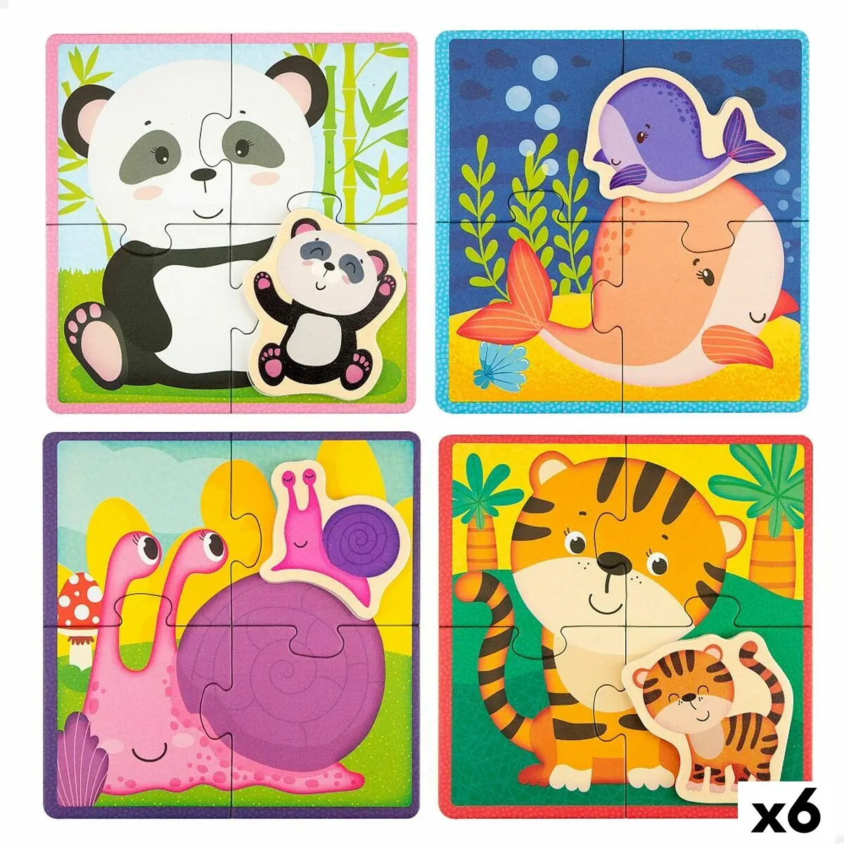 Puzzle per Bambini Lisciani animali 16 Pezzi 16 x 1 x 16 cm (6 Unità)