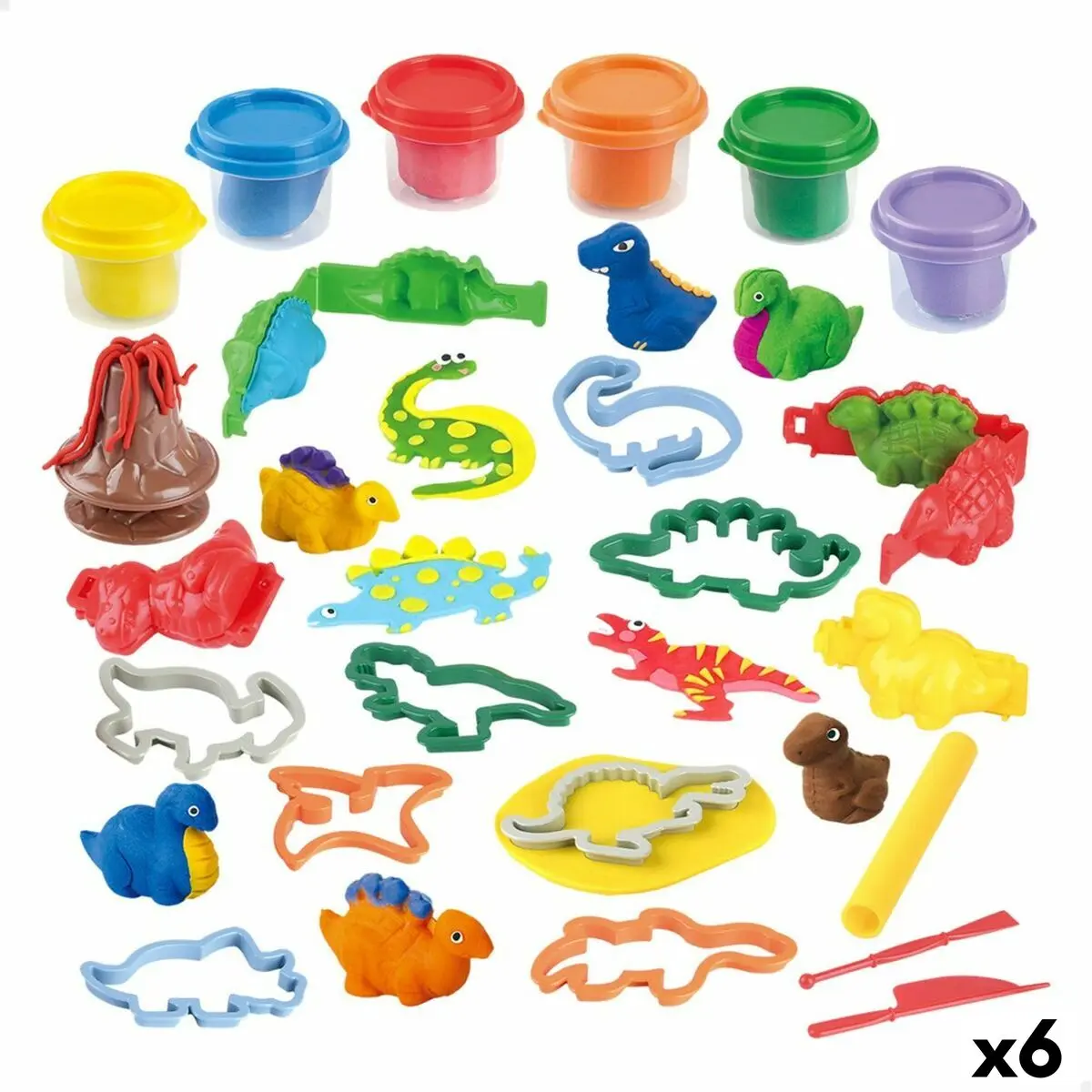 Set di Plastilina PlayGo Dinosauri (6 Unità)