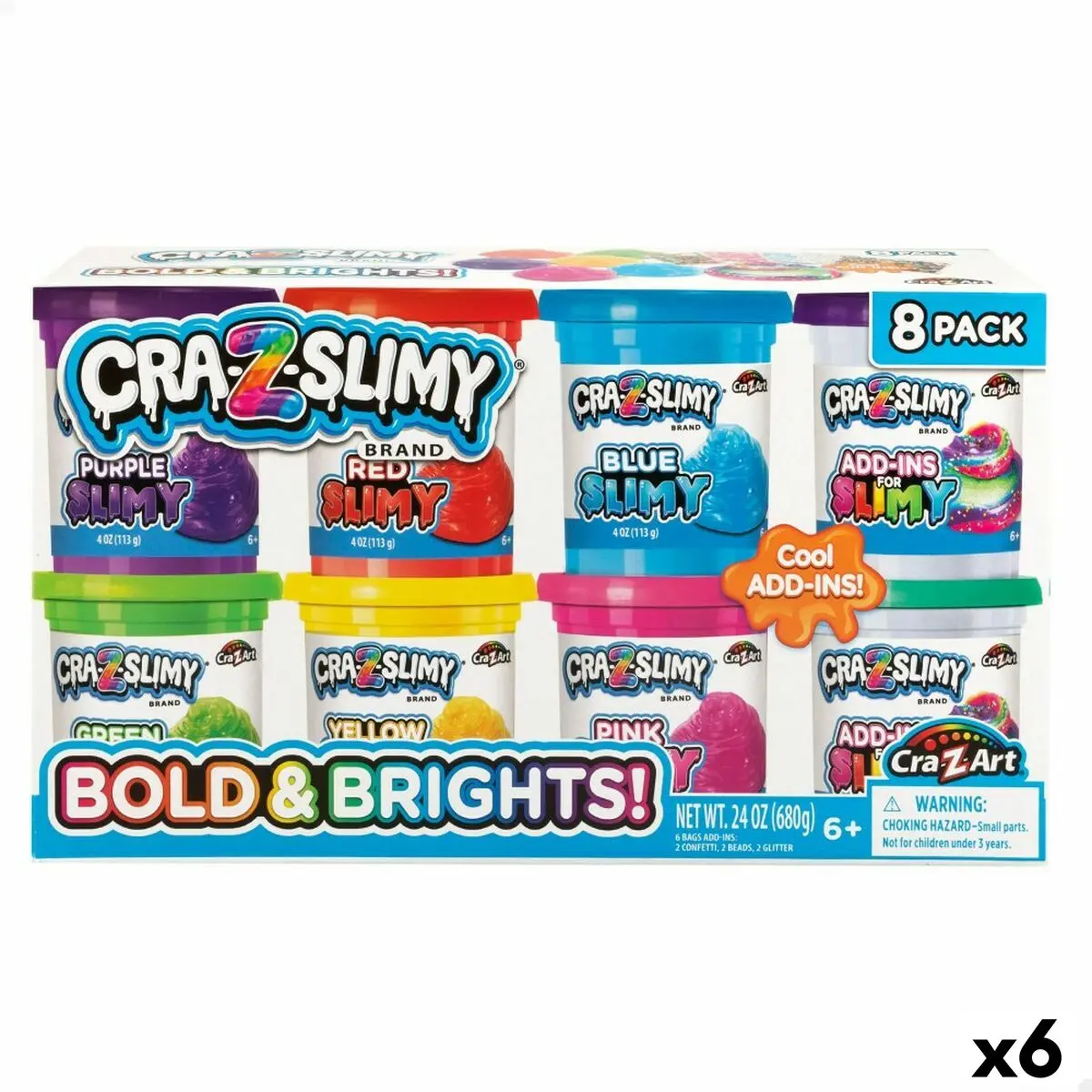 Set di Plastilina Cra-Z-Art Bold&Brights (6 Unità) Slime