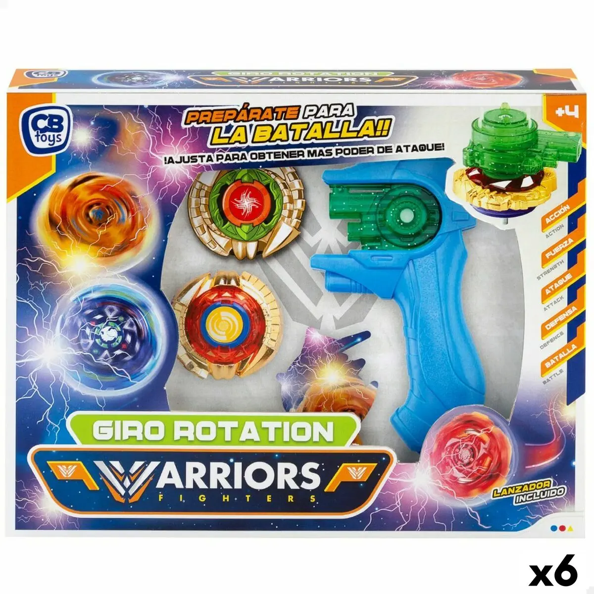 Set di trottole Colorbaby Warriors Fighters (6 Unità)