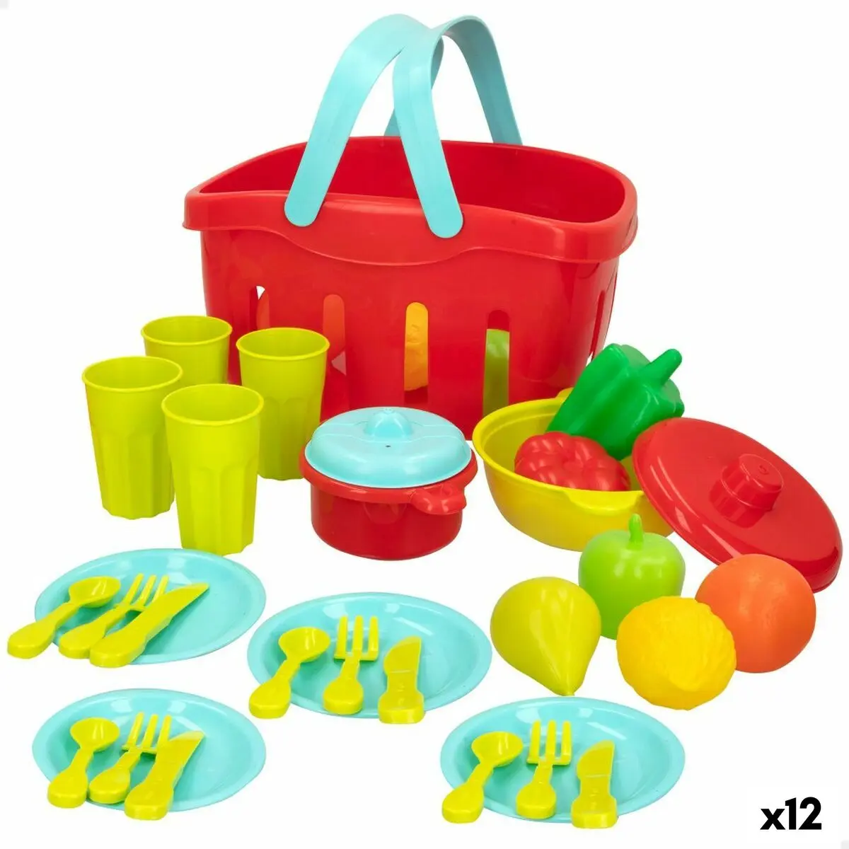 Set di Alimenti giocattolo Colorbaby Utensili e accessori per la cucina 36 Pezzi (12 Unità)