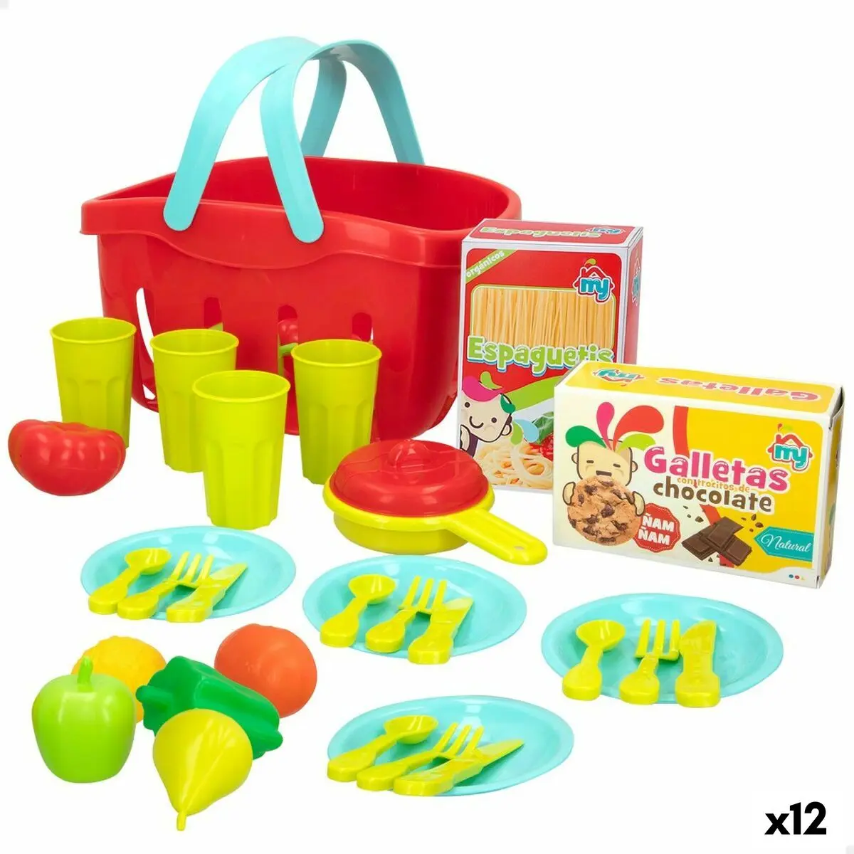 Set di Alimenti giocattolo Colorbaby Utensili e accessori per la cucina 33 Pezzi (12 Unità)