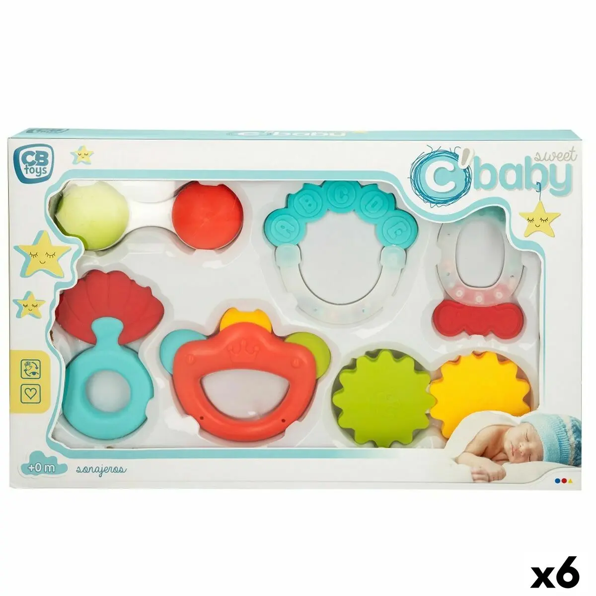 Set di sonagli Colorbaby 6 Pezzi 12,5 x 1,5 x 6,5 cm (6 Unità)