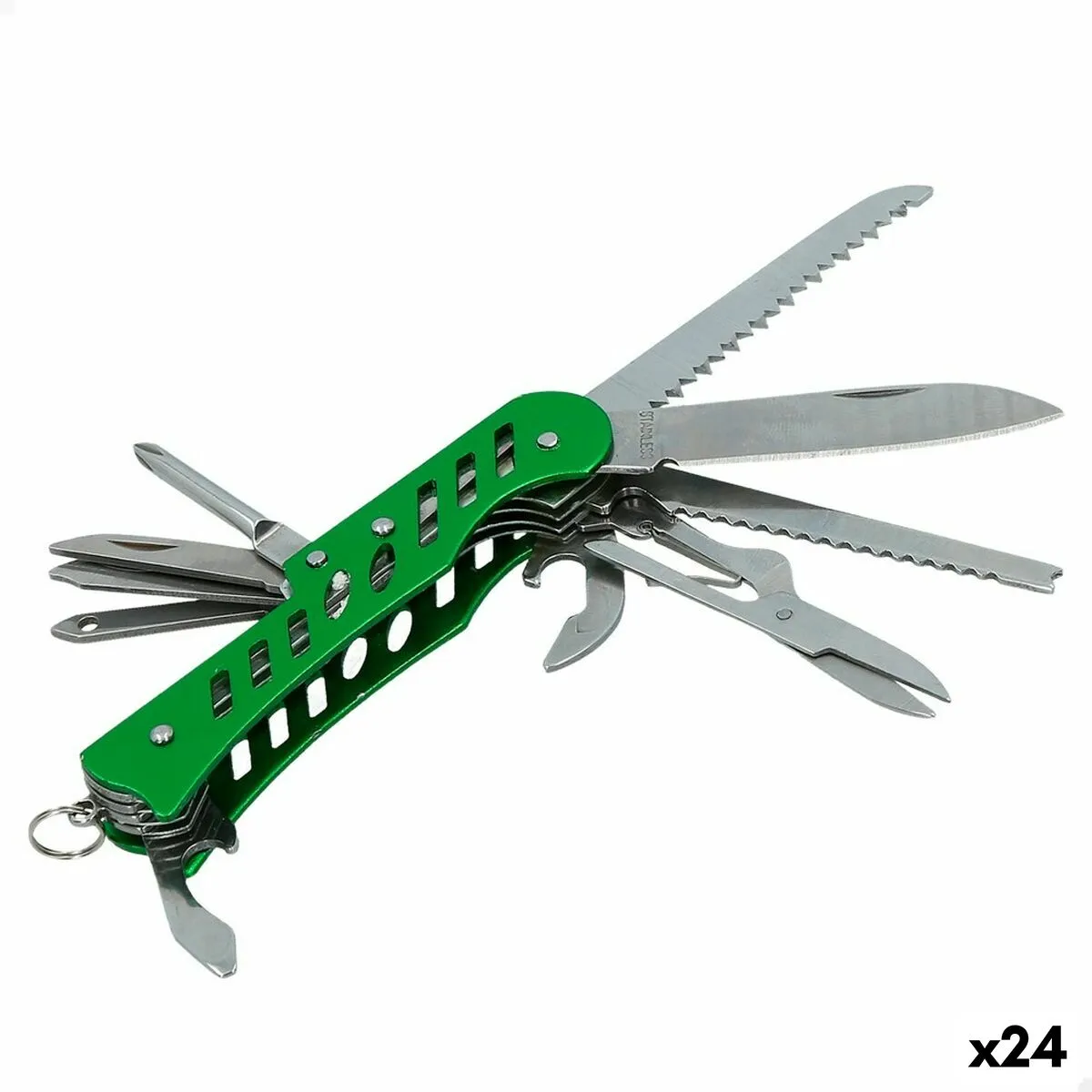 Coltello multiuso Aktive Verde Campeggio 2,5 x 9 x 1,2 cm (24 Unità)