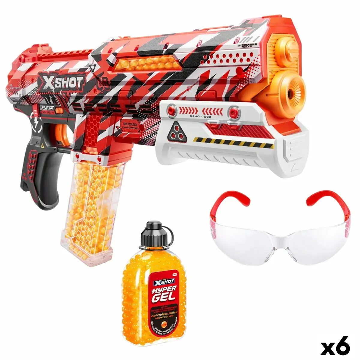 Pistola Zuru X-Shot Hyper Gel 37 x 24 x 5,5 cm (6 Unità)