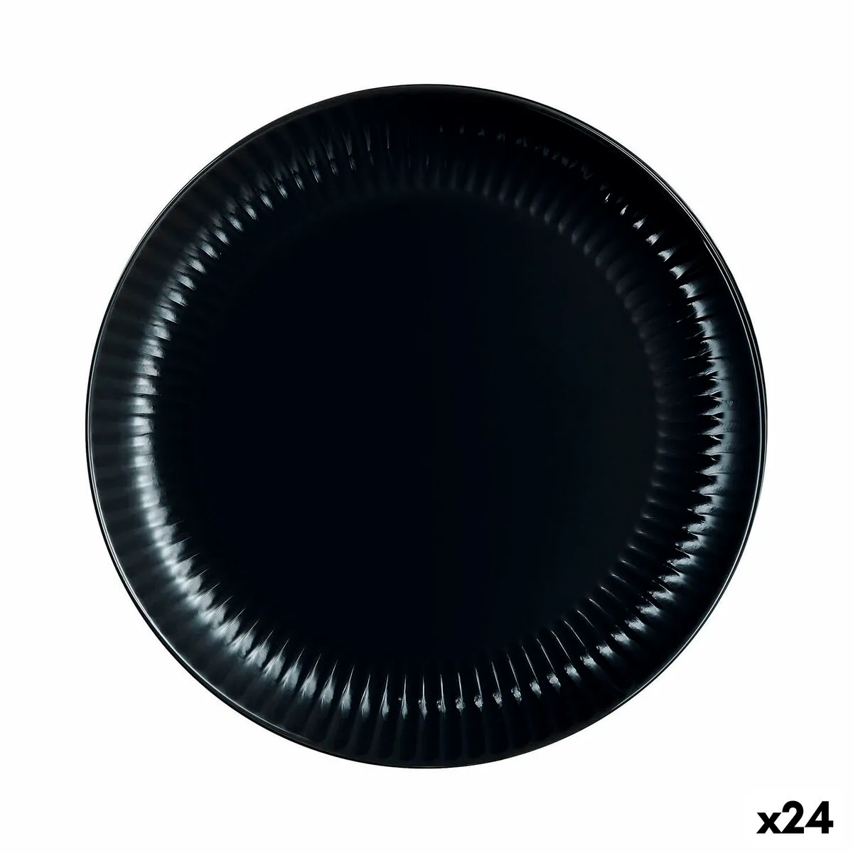 Piatto da pranzo Luminarc Cottage Nero Vetro 25 cm (24 Unità)