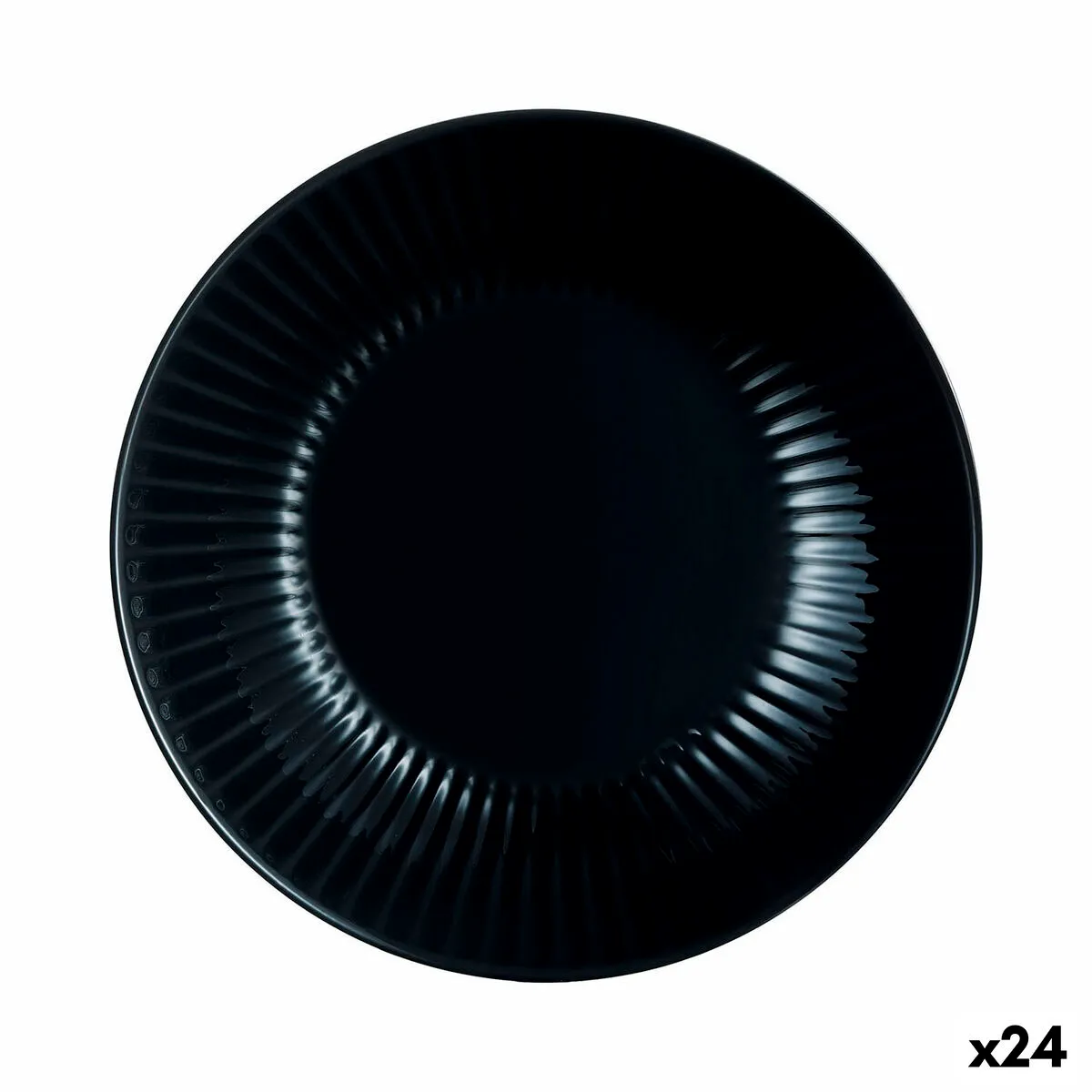 Piatto Fondo Luminarc Cottage Nero Vetro 20 cm (24 Unità)