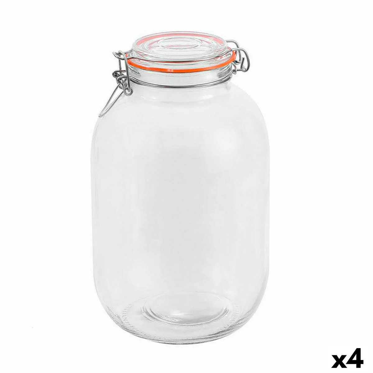 Vaso La Mediterránea Ermetico Vetro 4,2 L (4 Unità)