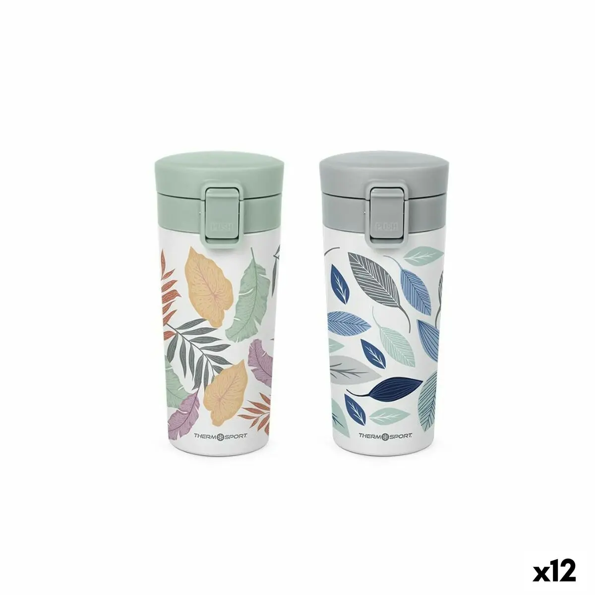 Tazza Thermos con Coperchio ThermoSport Fogli 360 ml (12 Unità)