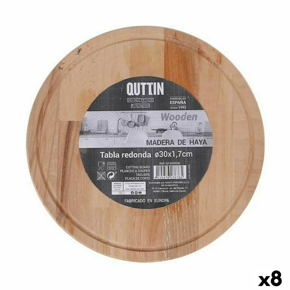 Tagliere per servire Quttin Rotonda Ø 30 x 1,7 cm (8 Unità)