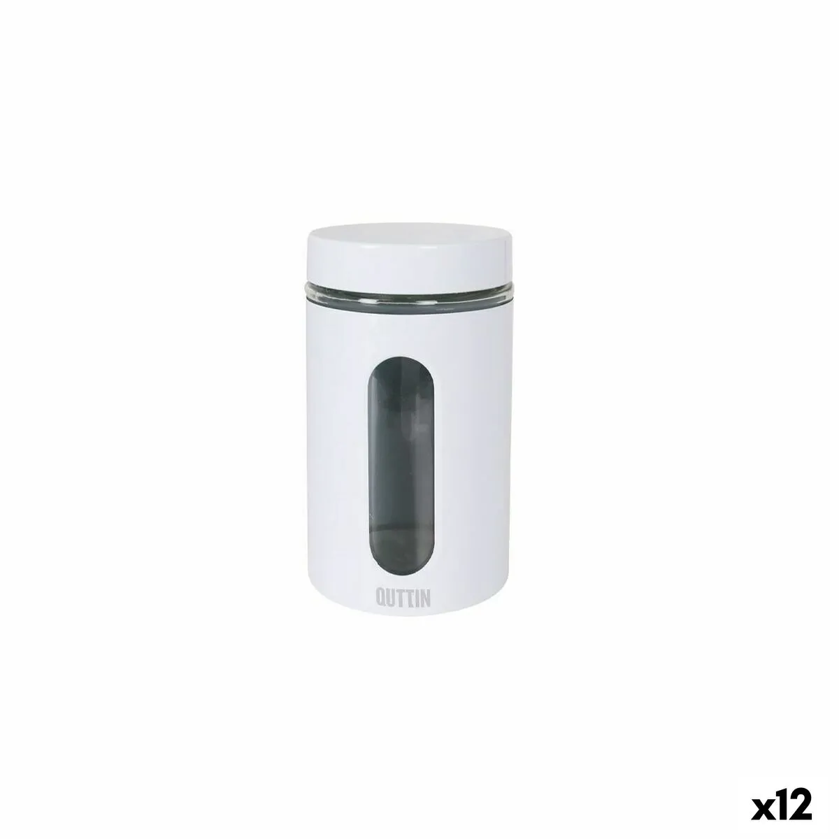 Vaso Quttin Bianco Vetro Acciaio 1 L 10 x 10 x 17,5 cm (12 Unità)