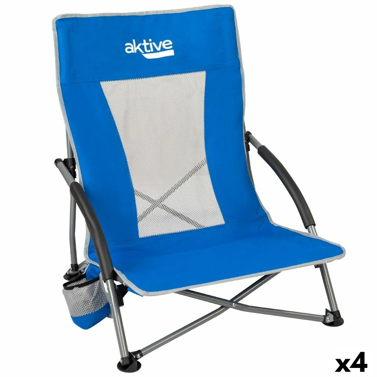 Sedia da Spiaggia Aktive Azzurro 50 x 67 x 51 cm (4 Unità)