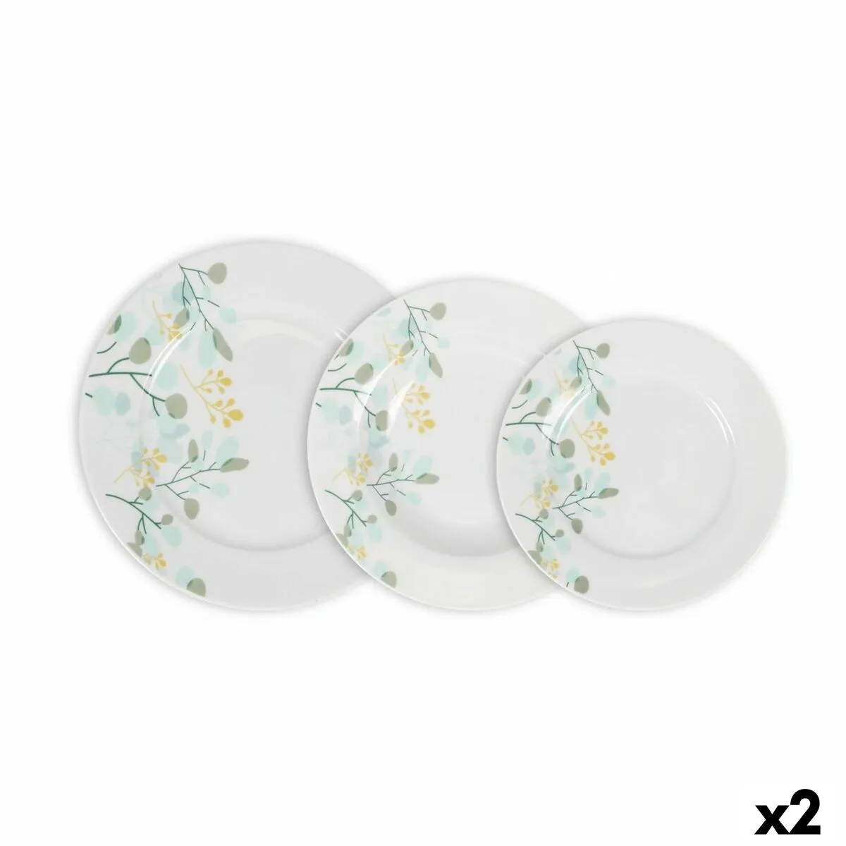 Set di Stoviglie La Mediterránea Rivoli Rotonda 18 Pezzi (2 Unità)