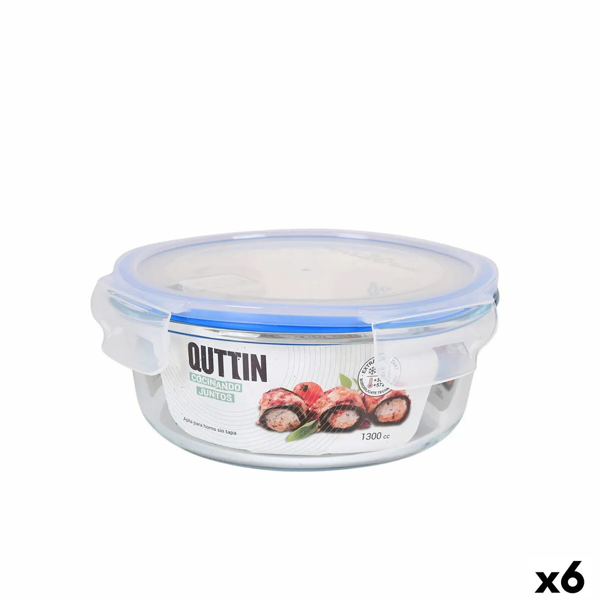 Porta pranzo Ermetico Quttin Rotonda 1,3 L (6 Unità)