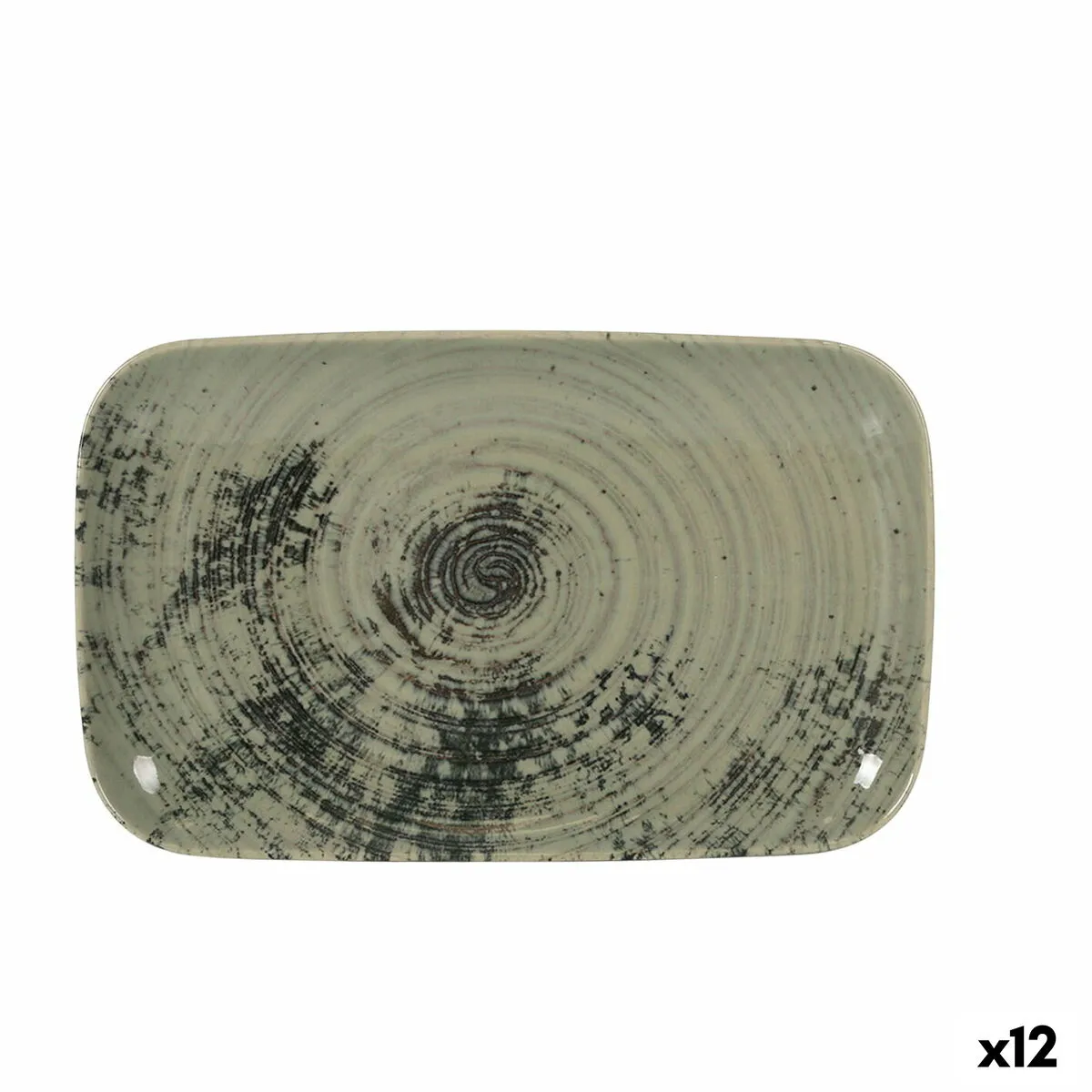 Vassoio per aperitivi La Mediterránea Aspe Verde Rettangolare 30 x 18 x 2,5 cm (12 Unità)