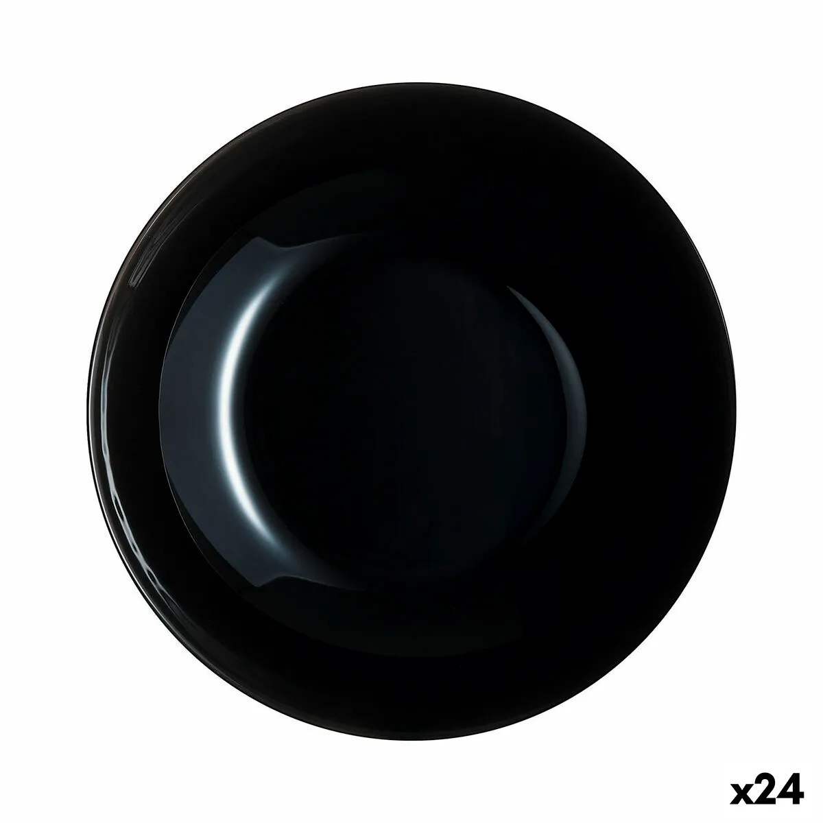 Piatto Fondo Luminarc Zelie Nero Vetro 20 cm (24 Unità)