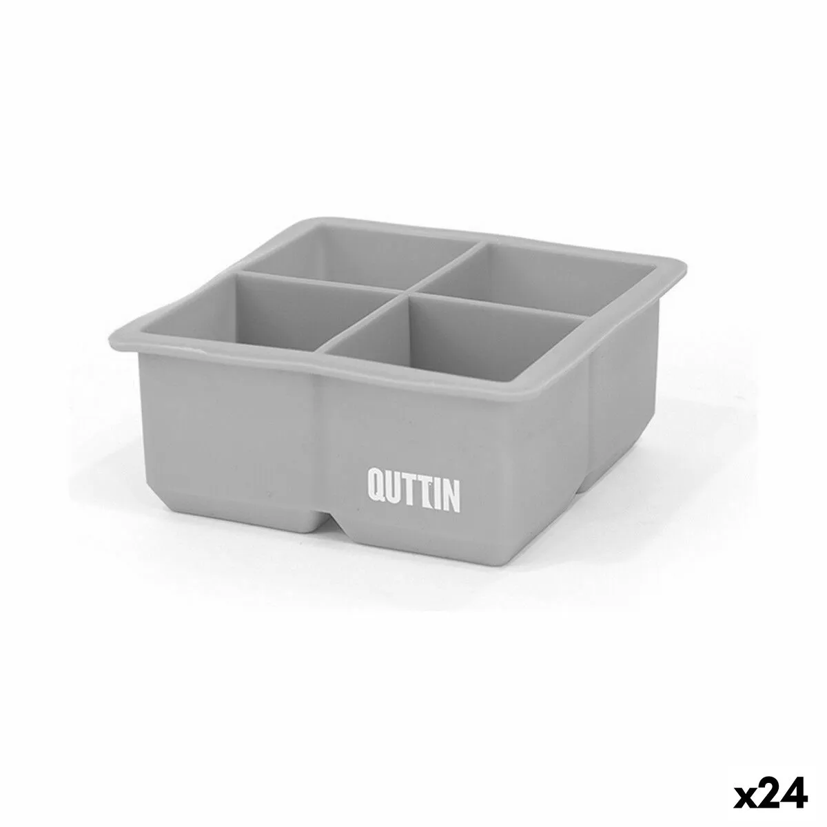 Formina per Cubetti di Ghiaccio Quttin Flessibile Silicone 10,5 x 10,5 x 5 cm (24 Unità)