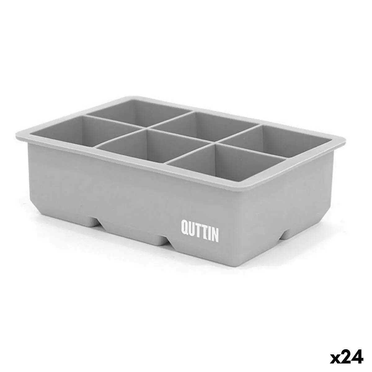 Formina per Cubetti di Ghiaccio Quttin Flessibile Silicone 16,5 x 10,5 x 5 cm (24 Unità)