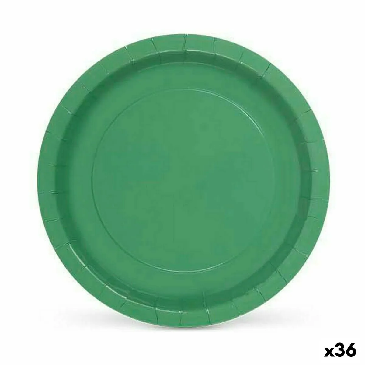 Set di piatti Algon Monouso Cartone Verde 10 Pezzi 20 x 20 x 1,5 cm (36 Unità)