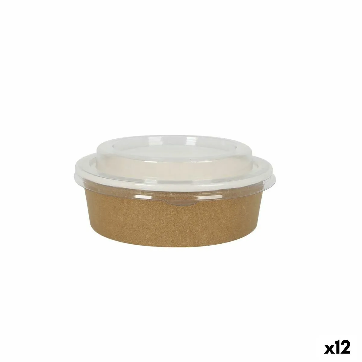 Set di Vassoi Algon Con coperchio Monouso carta kraft 5 Pezzi 500 ml (12 Unità)