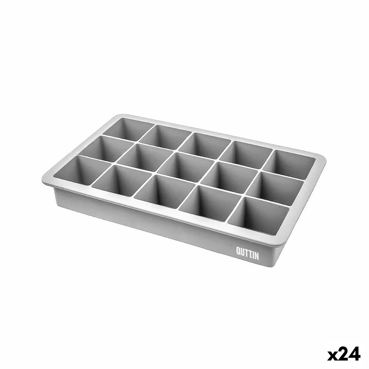 Formina per Cubetti di Ghiaccio Quttin Flessibile Silicone 18,2 x 11,5 x 3,5 cm (24 Unità)