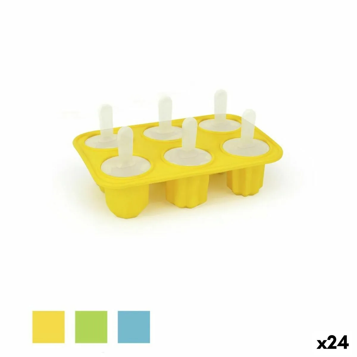 Stampo per Gelati Quttin Forme Silicone 18 x 5,3 x 12,3 cm (24 Unità)