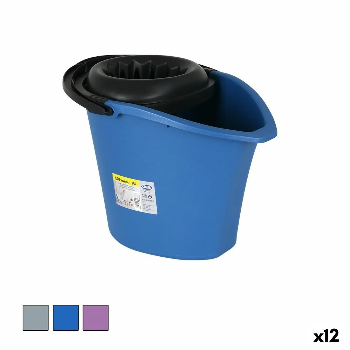 Secchio per Pavimenti Dem Eco reverse 14 L 39 x 30 x 32 cm (12 Unità)