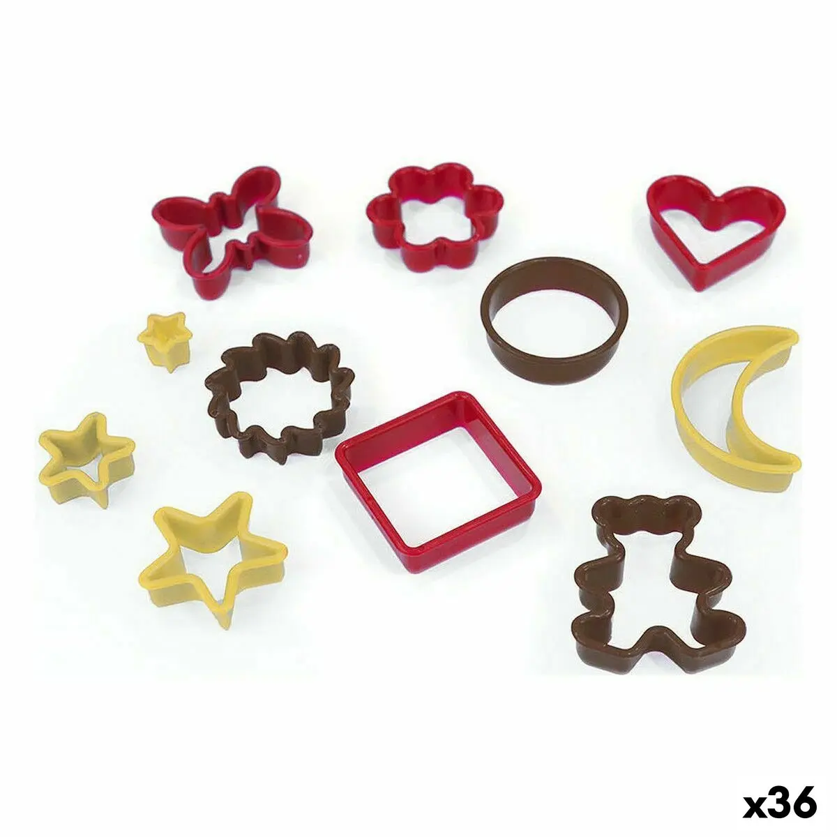 Set di Stampi da Pasticceria Quttin Multicolore Biscotti Personaggi 11 Pezzi (36 Unità)