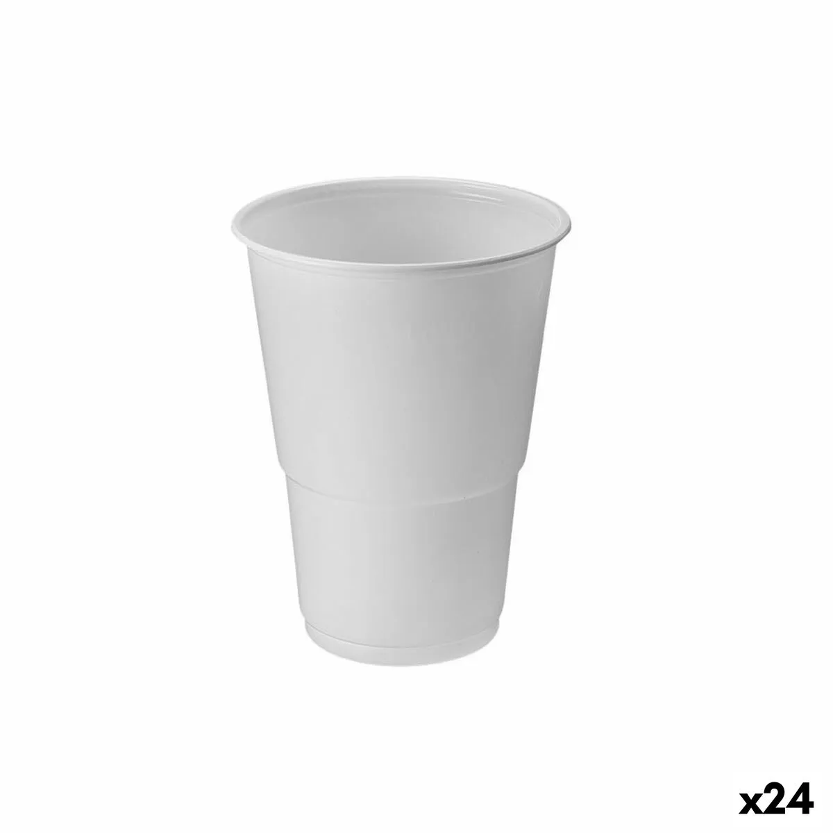 Set di bicchieri riutilizzabili Algon Plastica Bianco 15 Pezzi 330 ml (24 Unità)