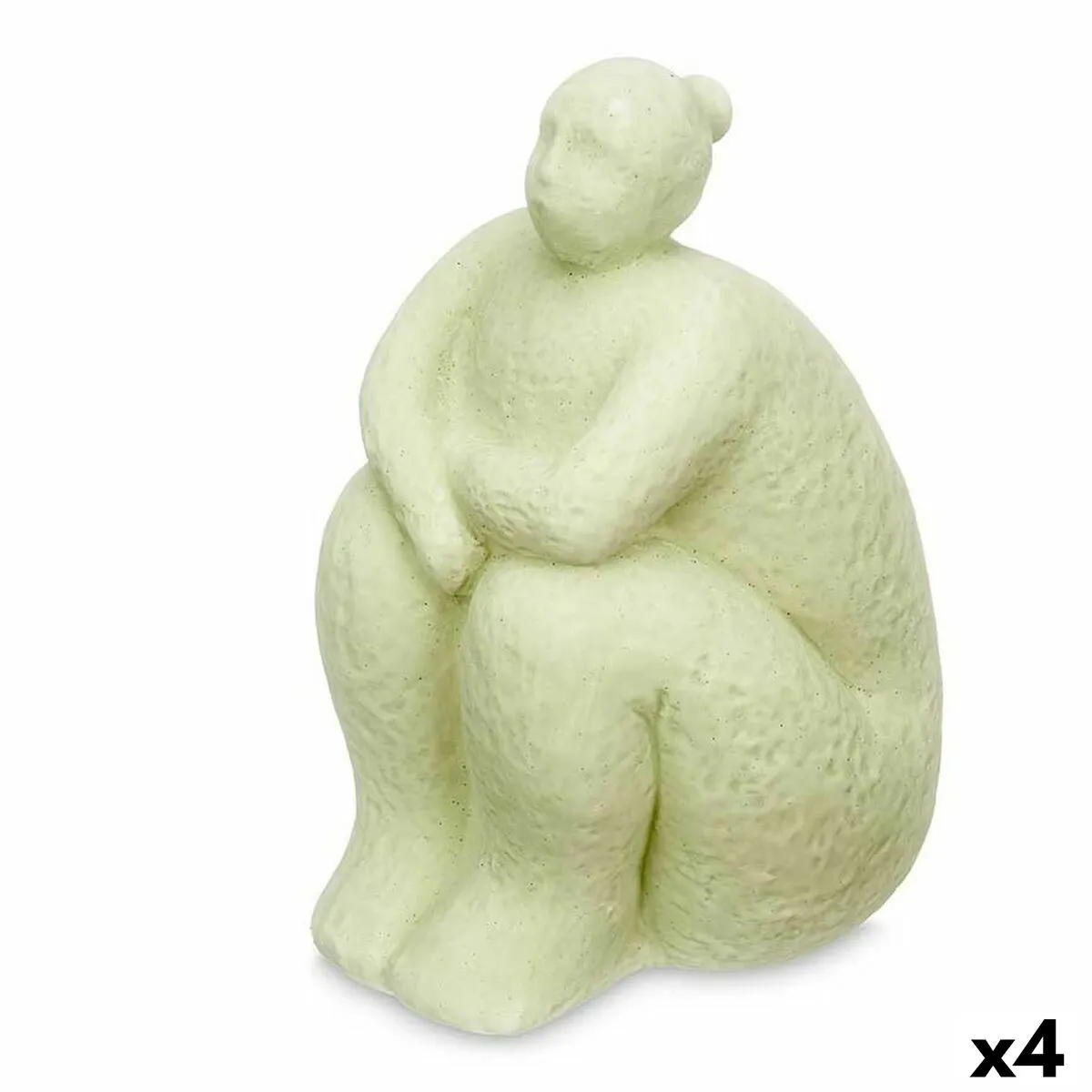 Statua Decorativa Verde Dolomite 18 x 30 x 19 cm (4 Unità) Donna Seduto