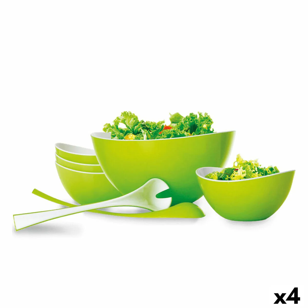 Set di Stoviglie Kitchen Tropic (7 Pezzi) (4 Unità) Verde Insalate