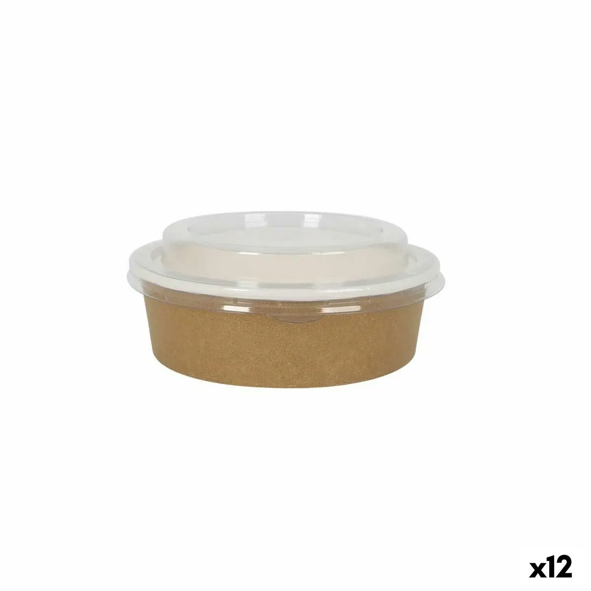 Set di scatole porta pranzo Algon carta kraft 5 Pezzi 700 ml Con coperchio (12 Unità)