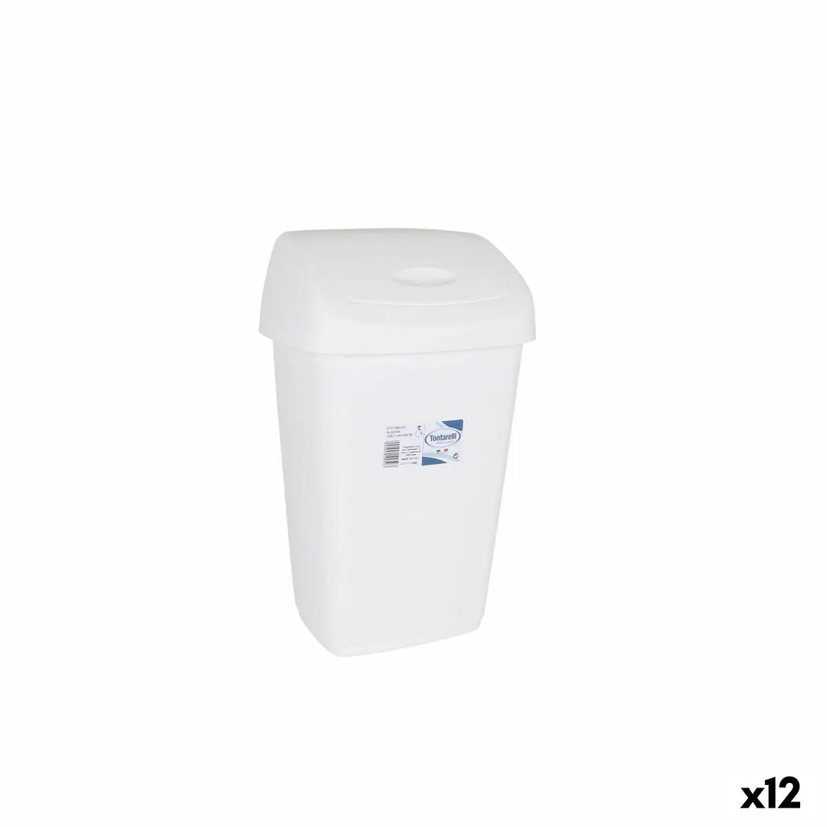 Cestino Tontarelli Aurora Bianco 9L Con coperchio (12 Unità)