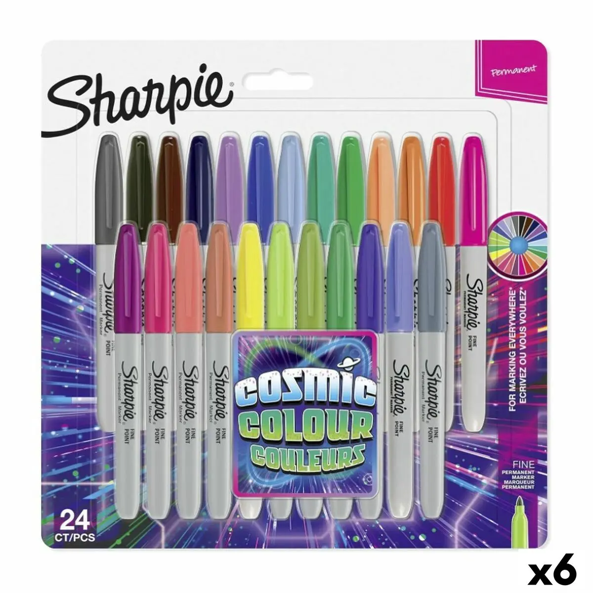 Set di Pennarelli Sharpie Cosmic Colour Multicolore (6 Unità)