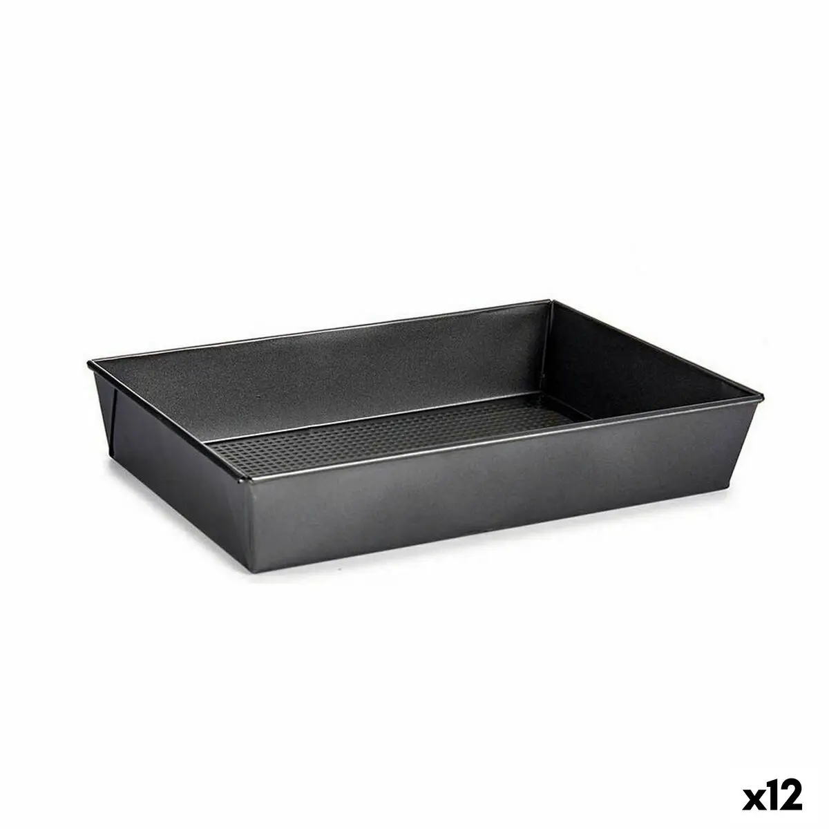 Stampo Rettangolare Grigio scuro Metallo Acciaio al carbonio 24 x 6,5 x 36,5 cm (12 Unità)